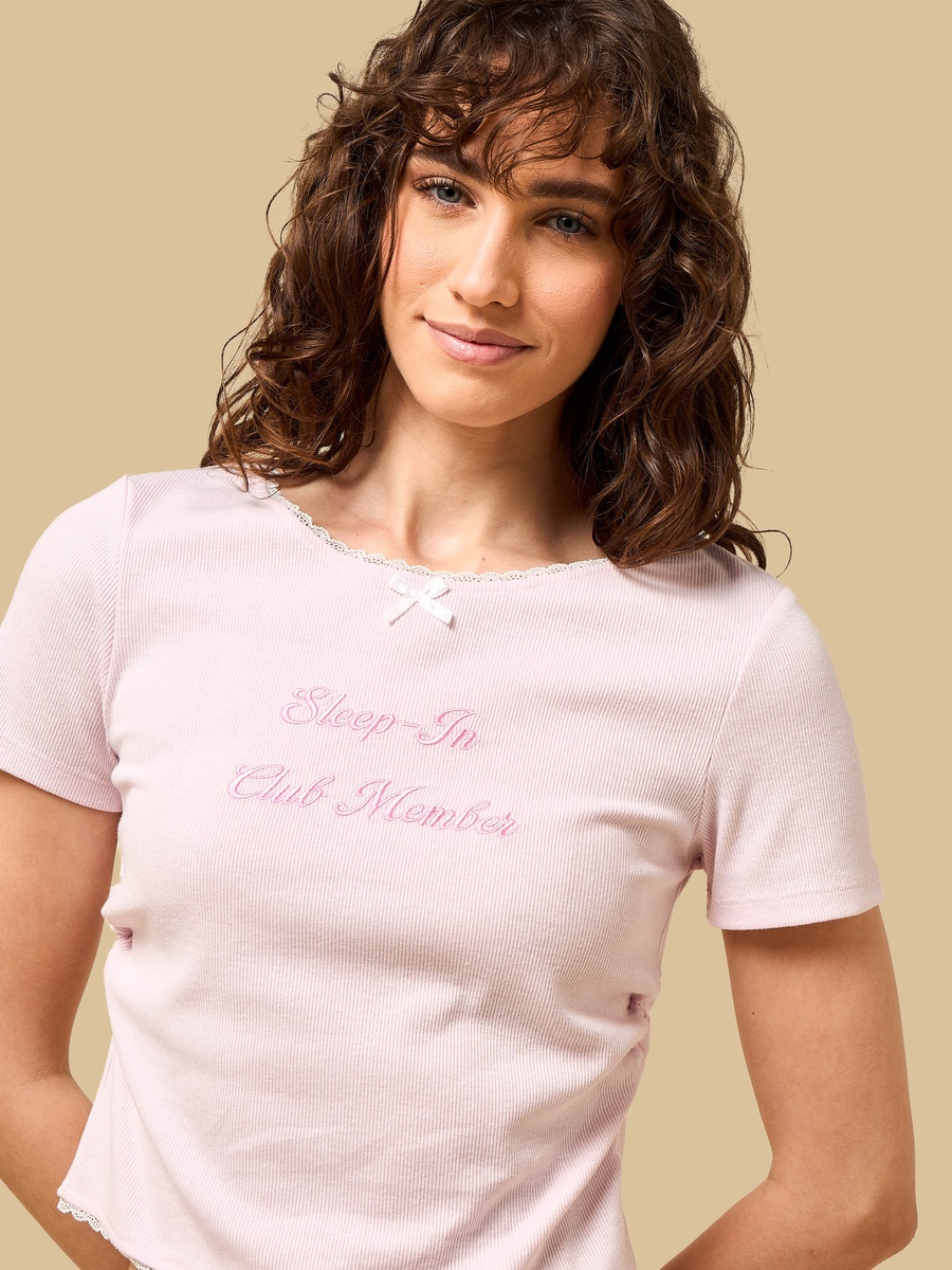 Lace Trim Pyjama Set
