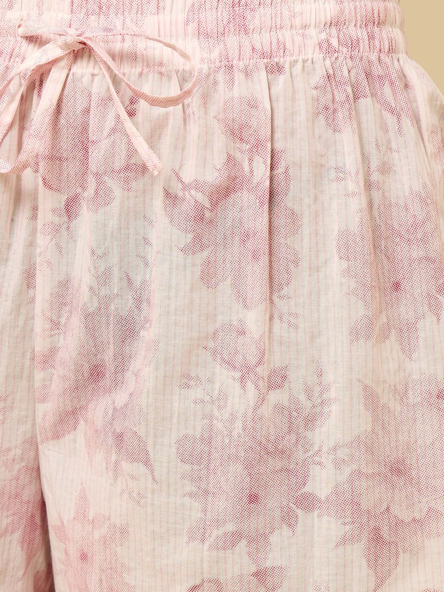 Floral Print Cotton Shorts Set