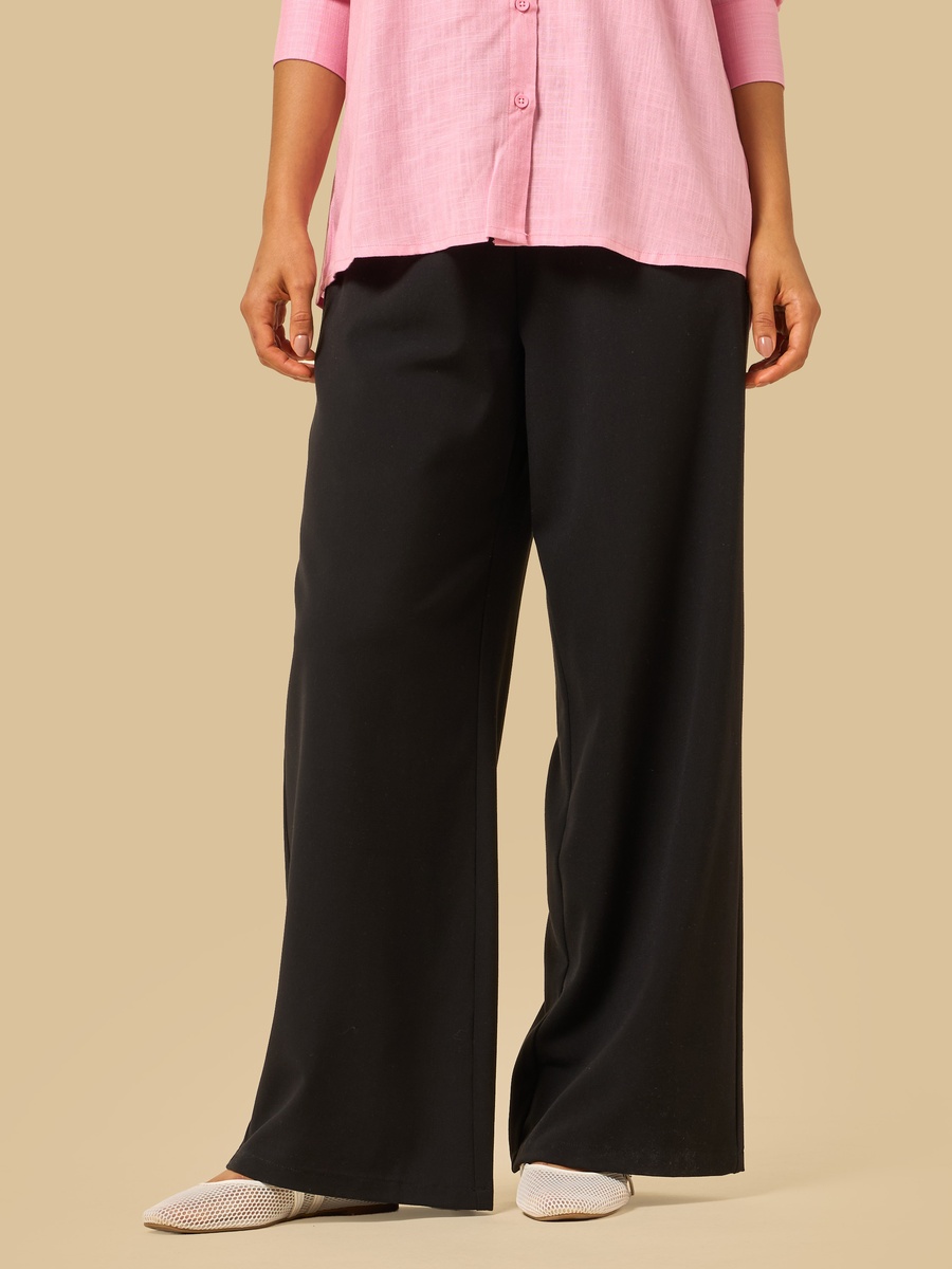 Mid-Rise Wide Leg Pants