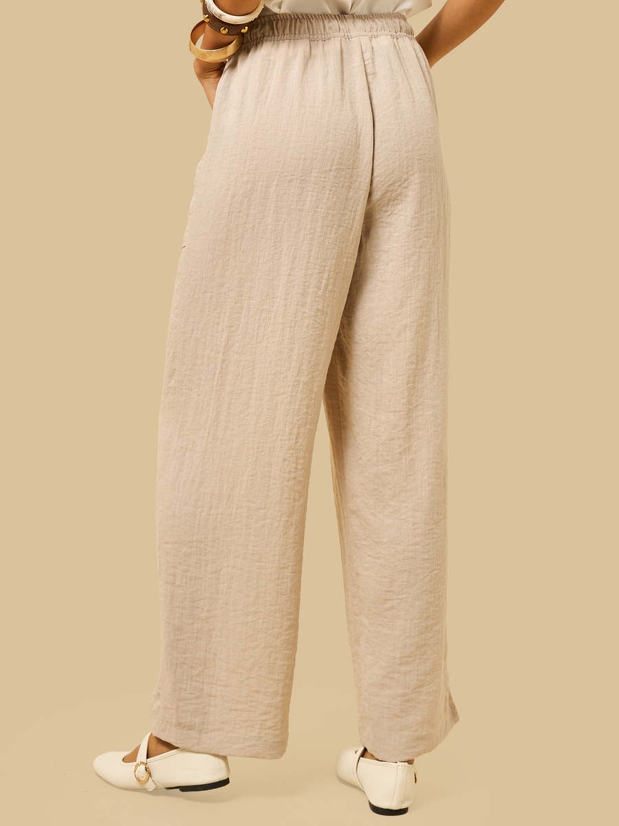 Crinkled Textured Pants