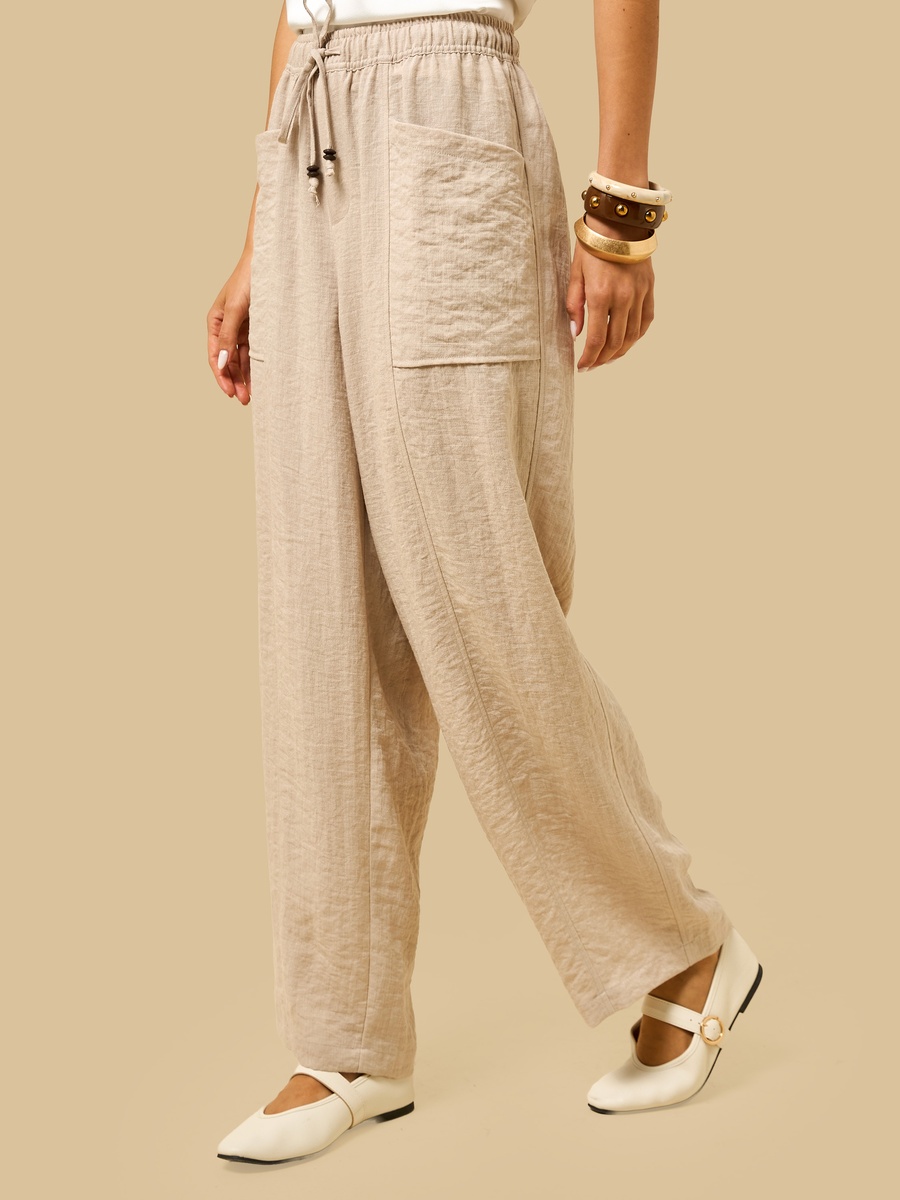 Crinkled Textured Pants