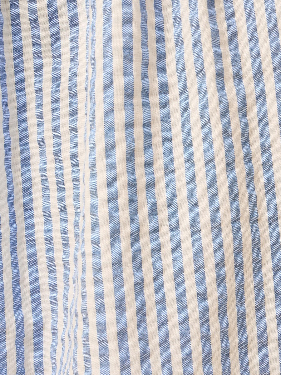 Striped Seersucker Wide Leg Pants