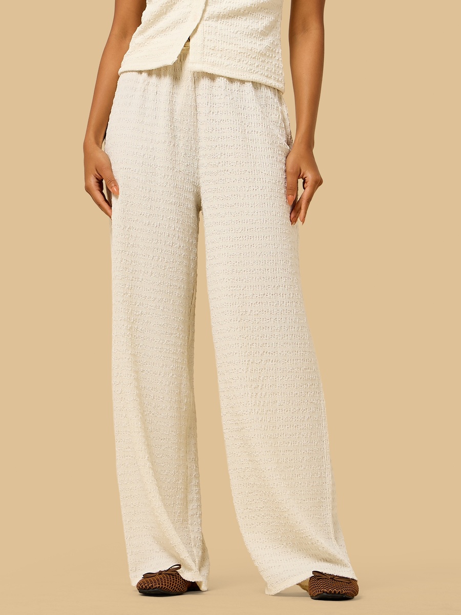 Textured Wide Leg Pants