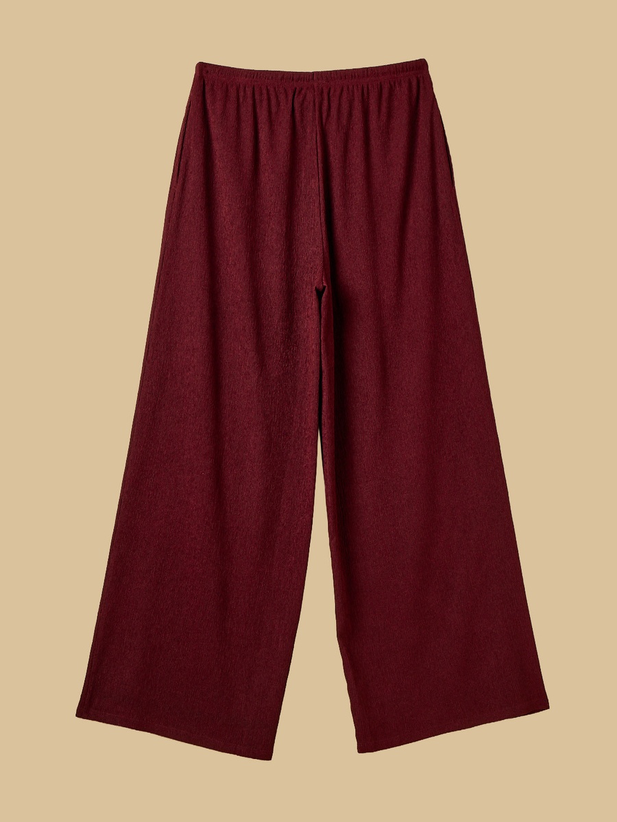 Textured Wide Leg Pants