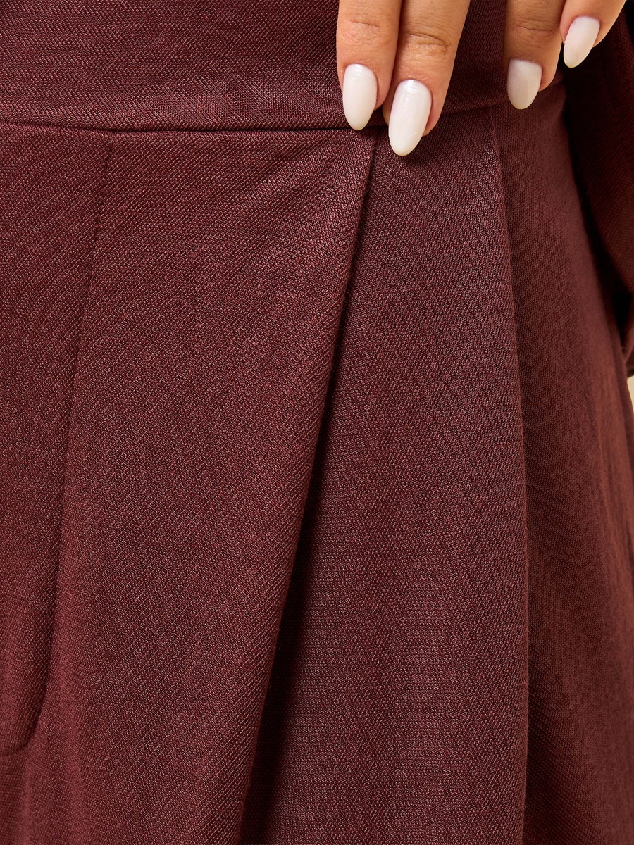 Pleated Pique Wide Leg Pants
