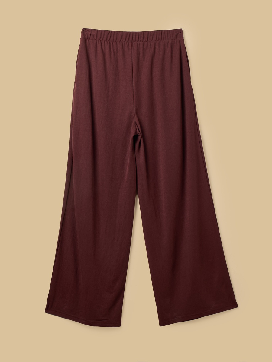 Pleated Pique Wide Leg Pants