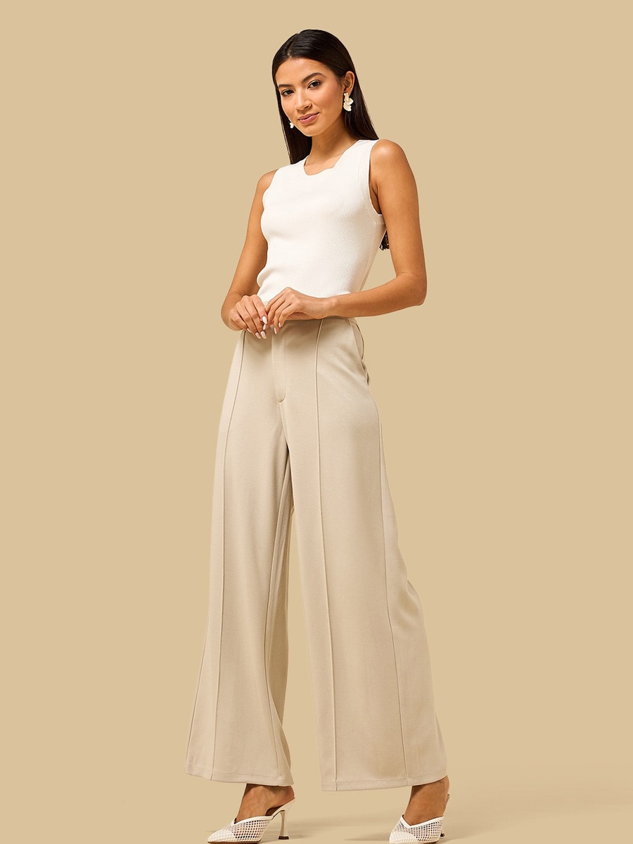 Centre Seam Wide Leg Ponte Pants