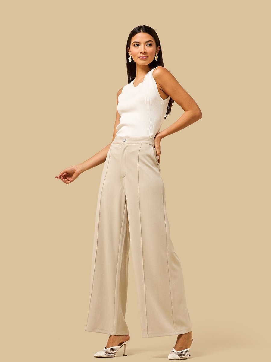 Centre Seam Wide Leg Ponte Pants