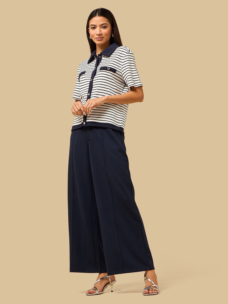 Centre Seam Wide Leg Ponte Pants