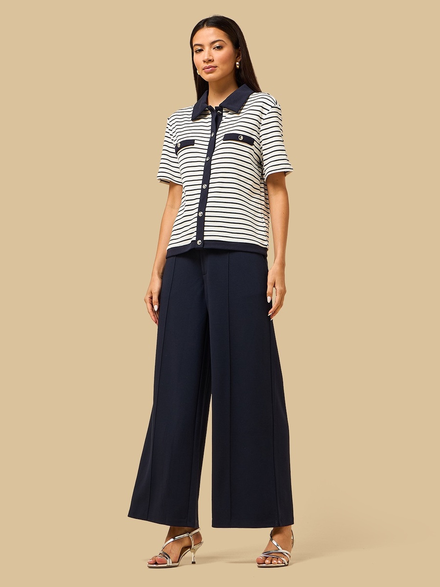 Centre Seam Wide Leg Ponte Pants