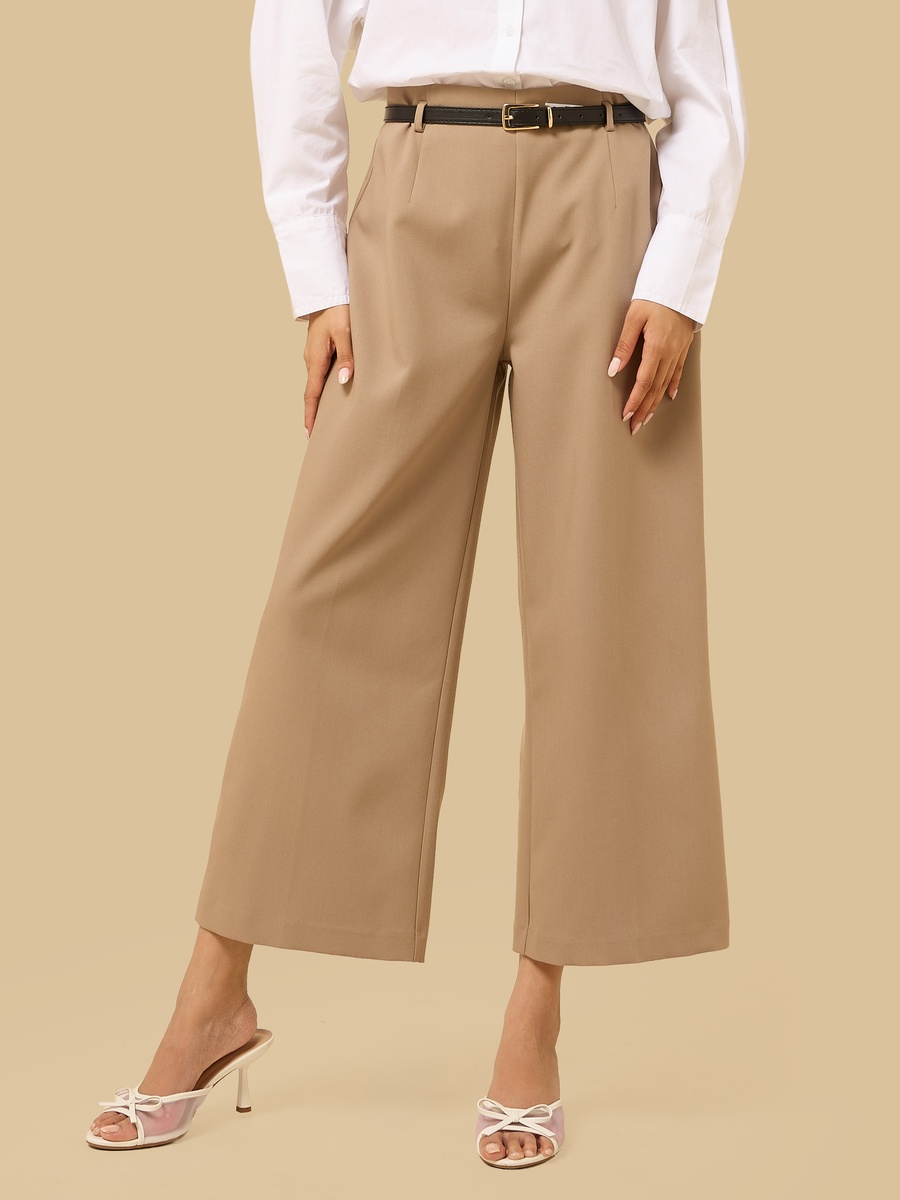 Mid-Rise Belted Culottes