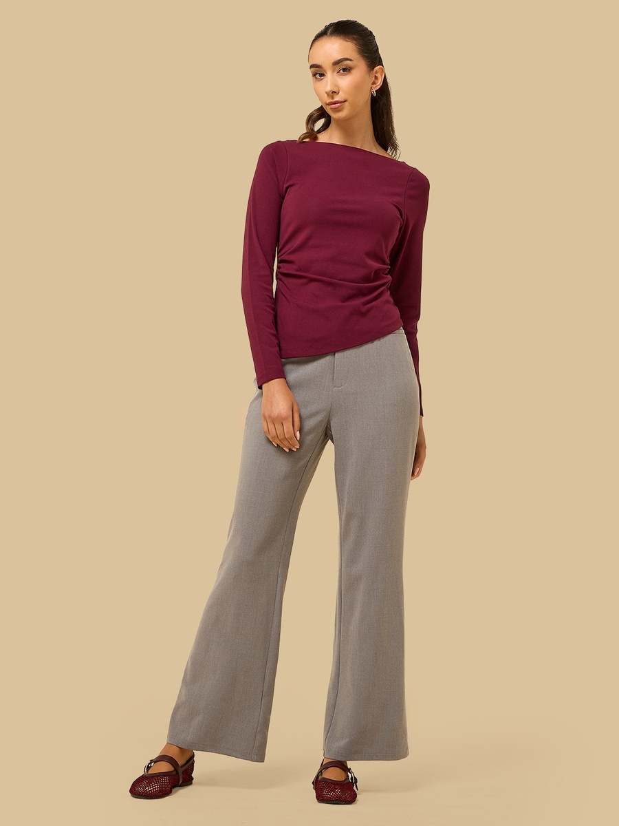 Textured Wide Leg Pants