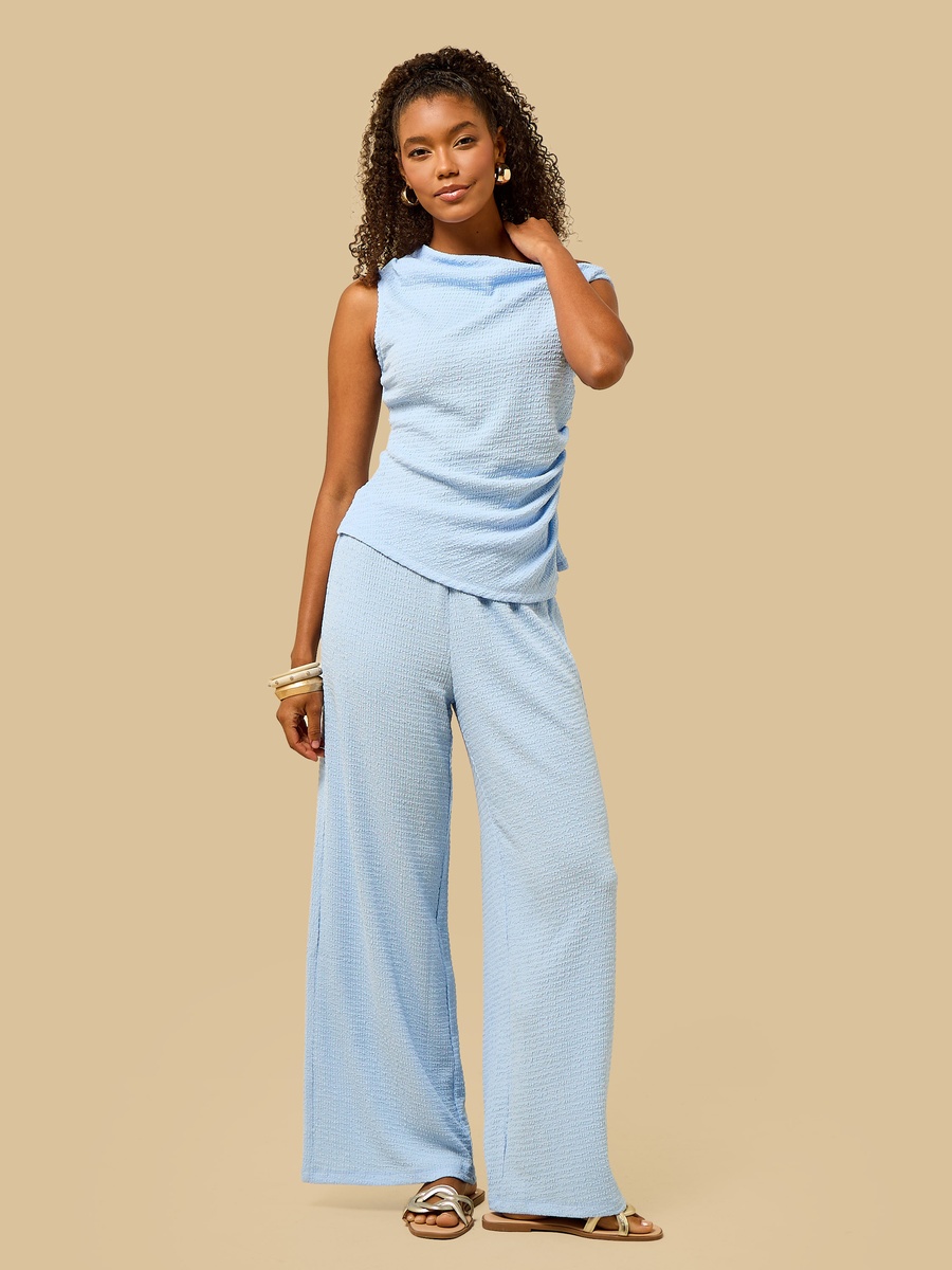 Textured Wide Leg Pants