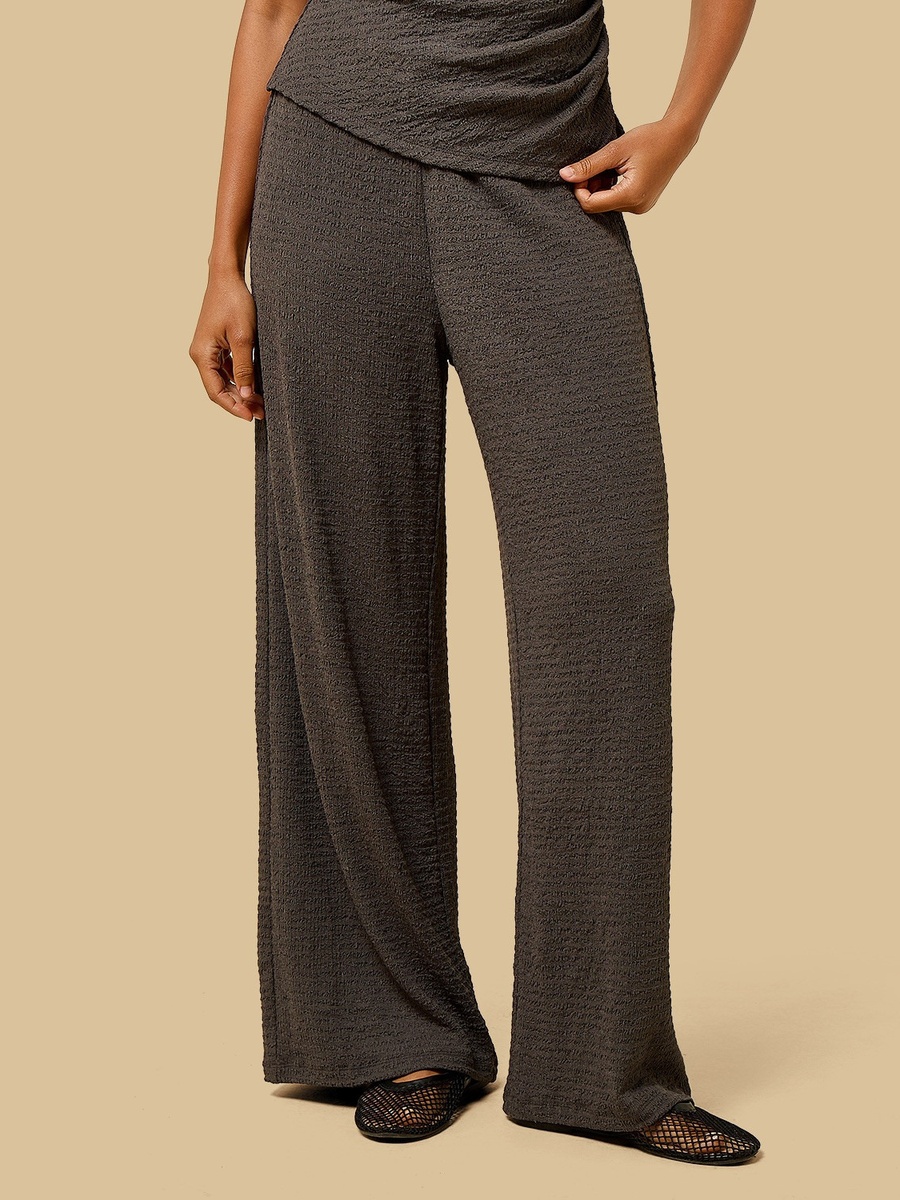 Textured Wide Leg Pants