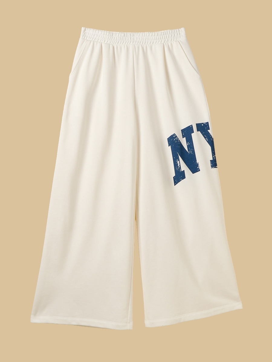 New York City Print Baggy Fit Wide Leg Pants