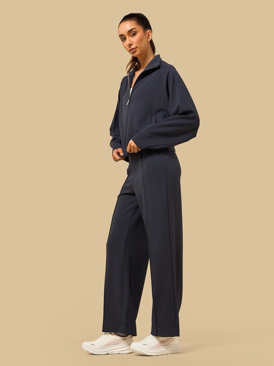 Pintuck Wide Leg Track Pants