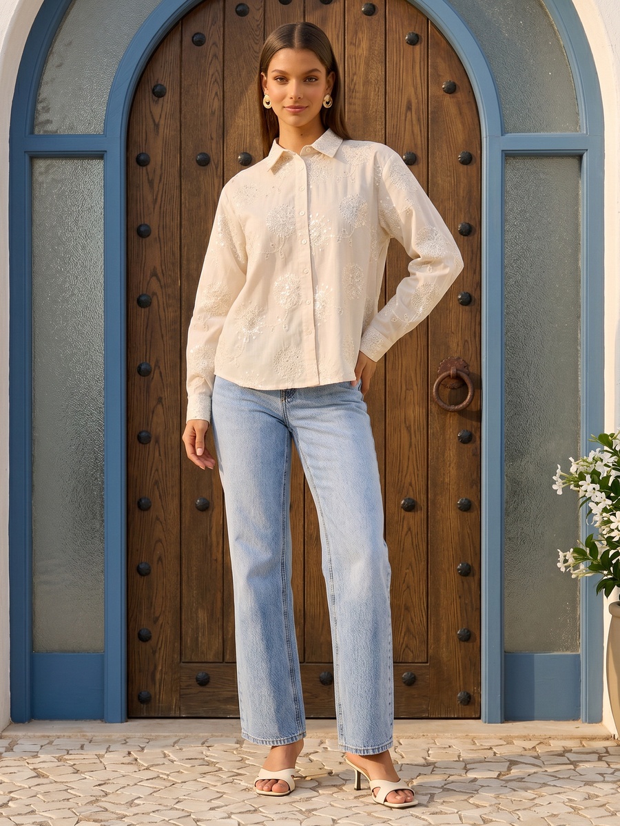 Sequin Embroidered Shirt