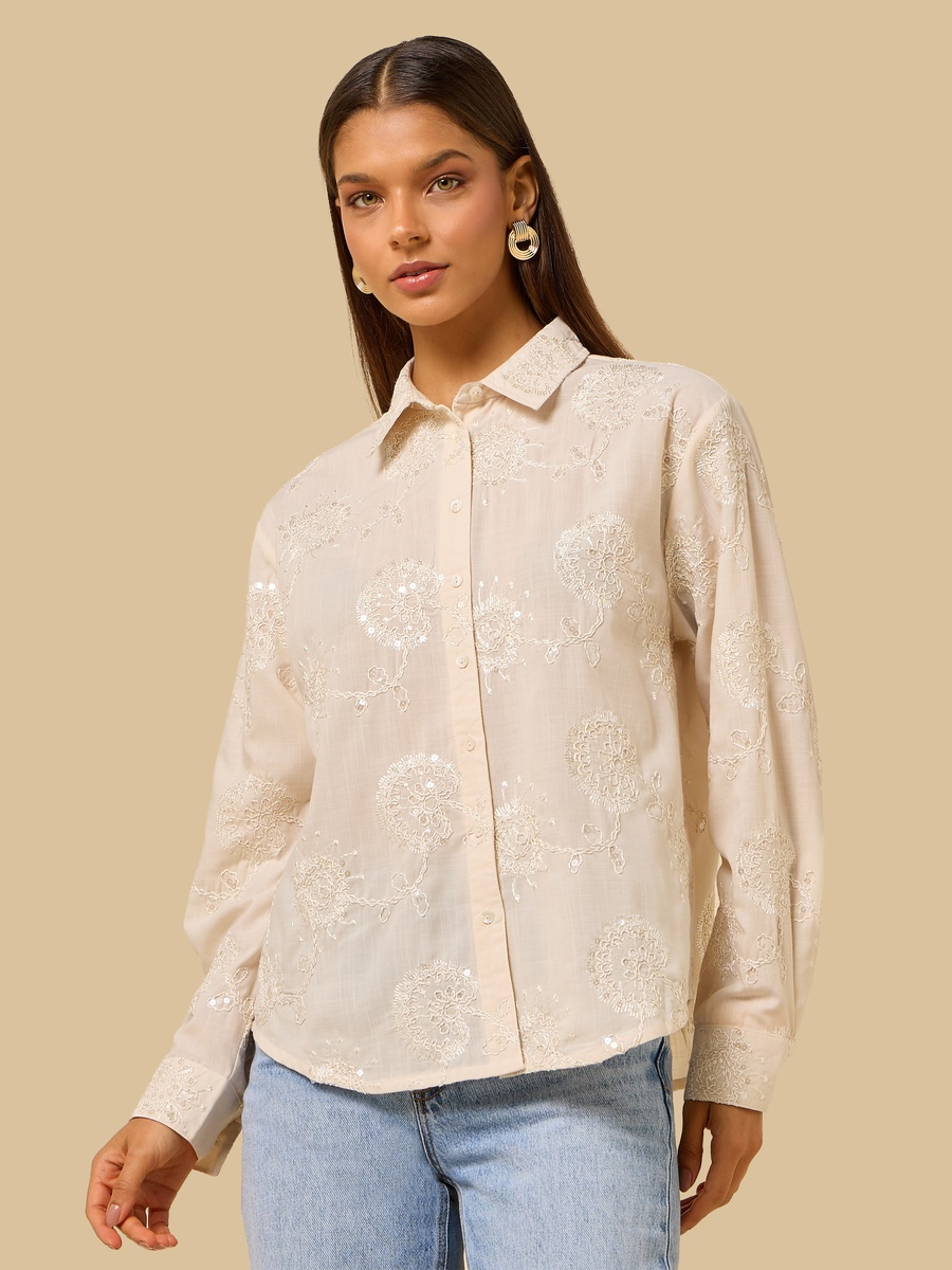 Sequin Embroidered Shirt