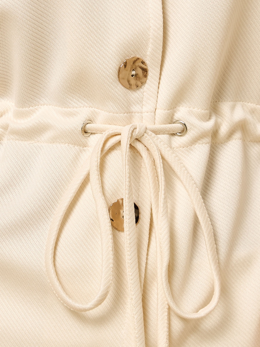 Textured Shirt with Drawstring Waist Detail