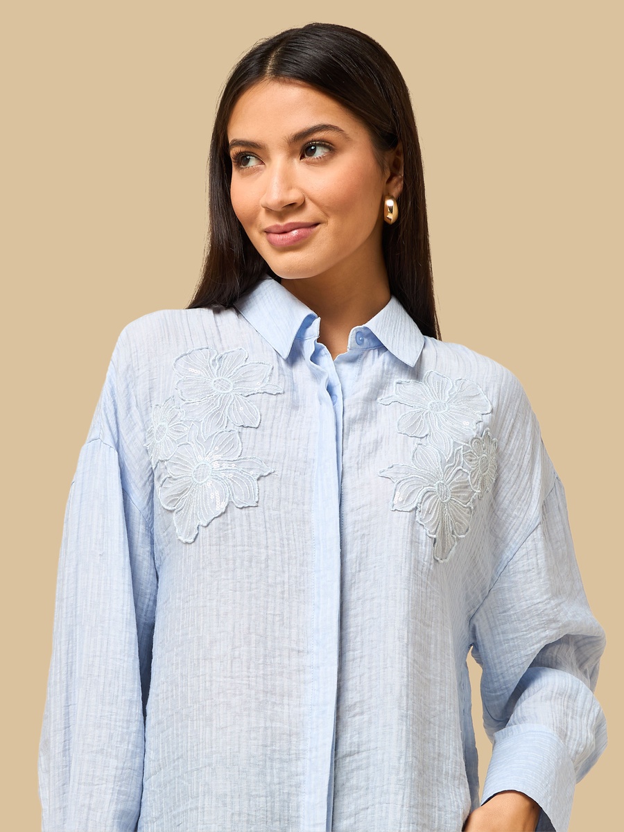 Embroidered Oversized Shirt