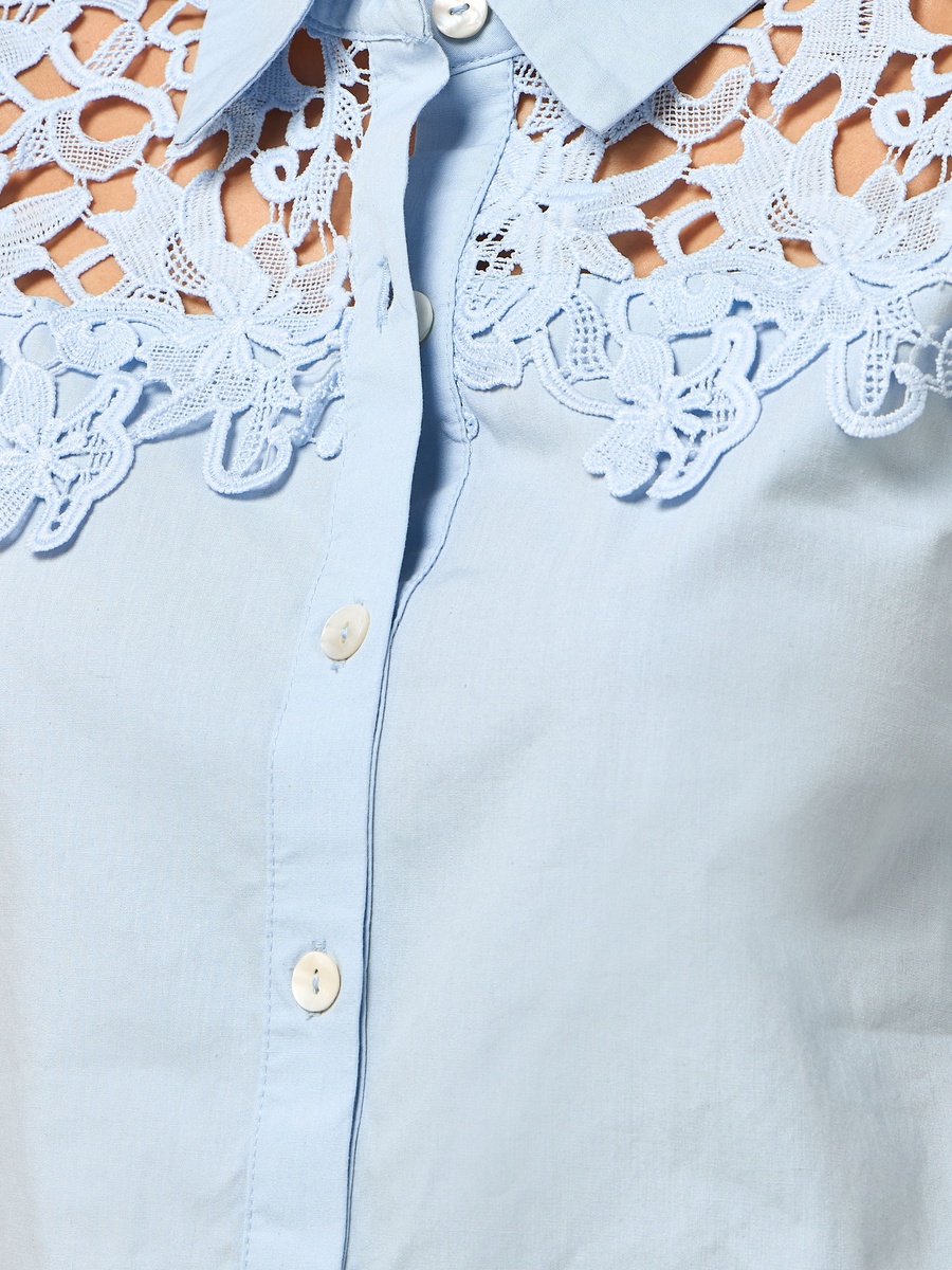 Lace Detail Poplin Shirt