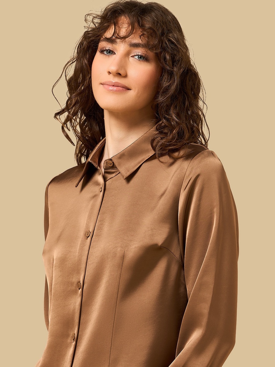 Fitted Satin Shirt
