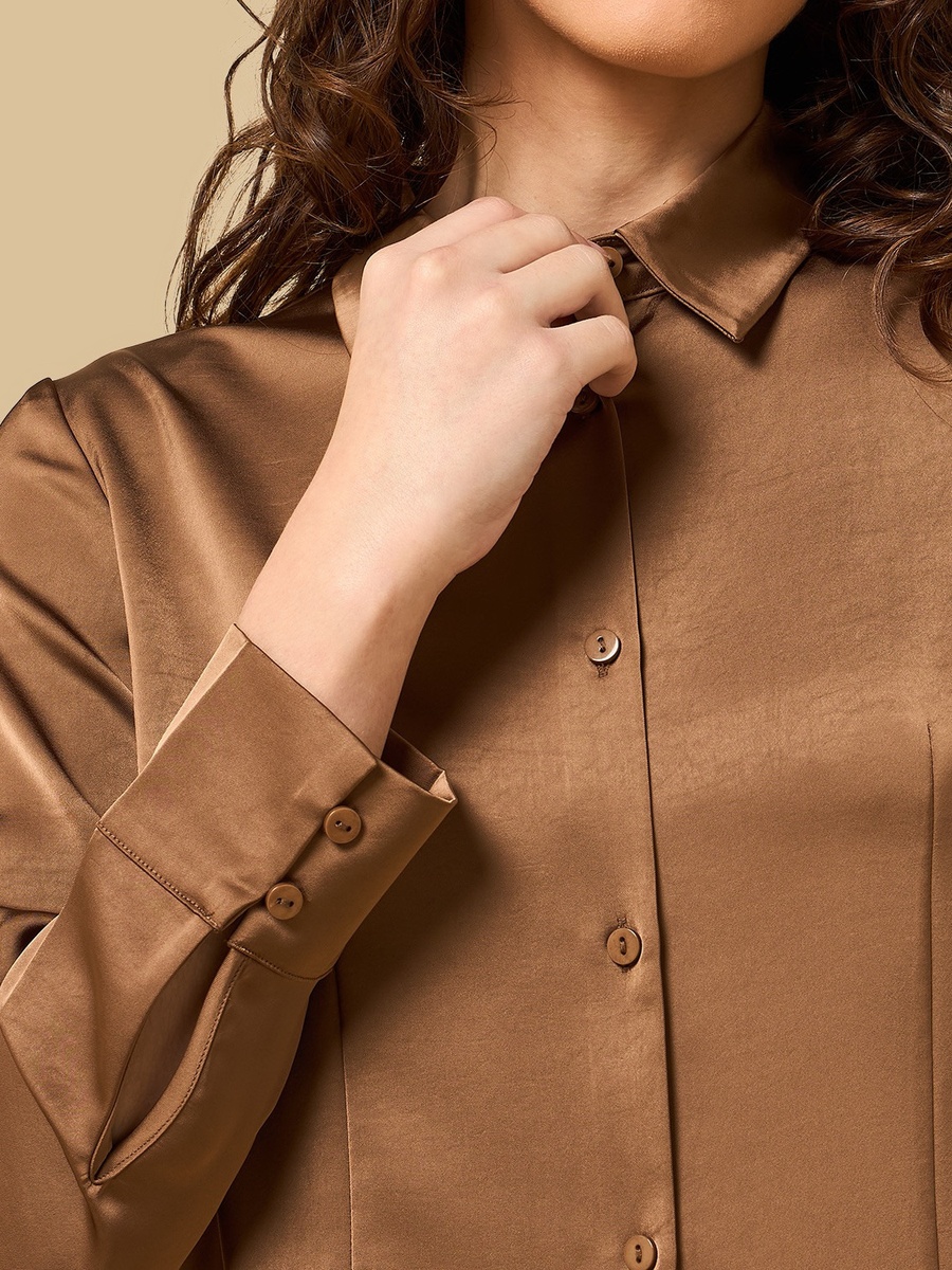 Fitted Satin Shirt