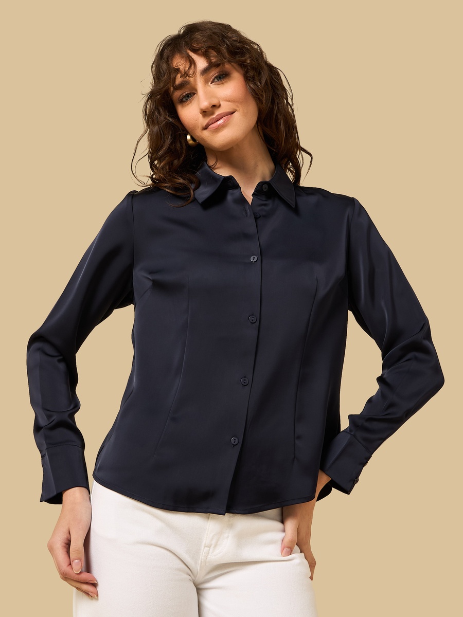 Fitted Satin Shirt