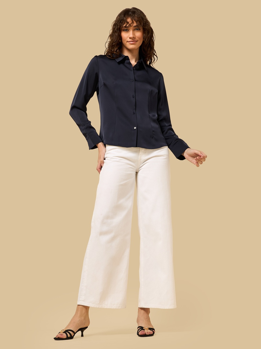 Fitted Satin Shirt