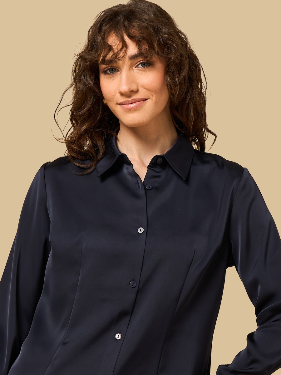 Fitted Satin Shirt