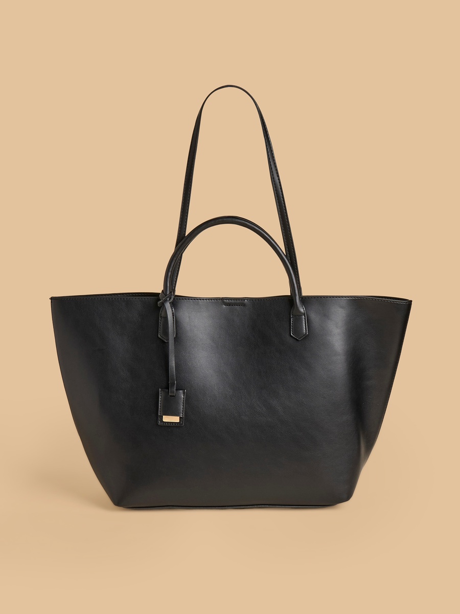 Double Handle Tote Bag with Button Closure