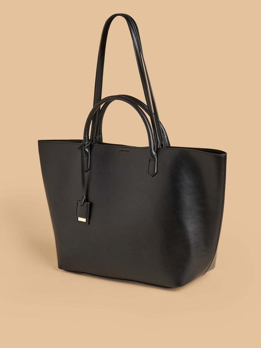 Double Handle Tote Bag with Button Closure