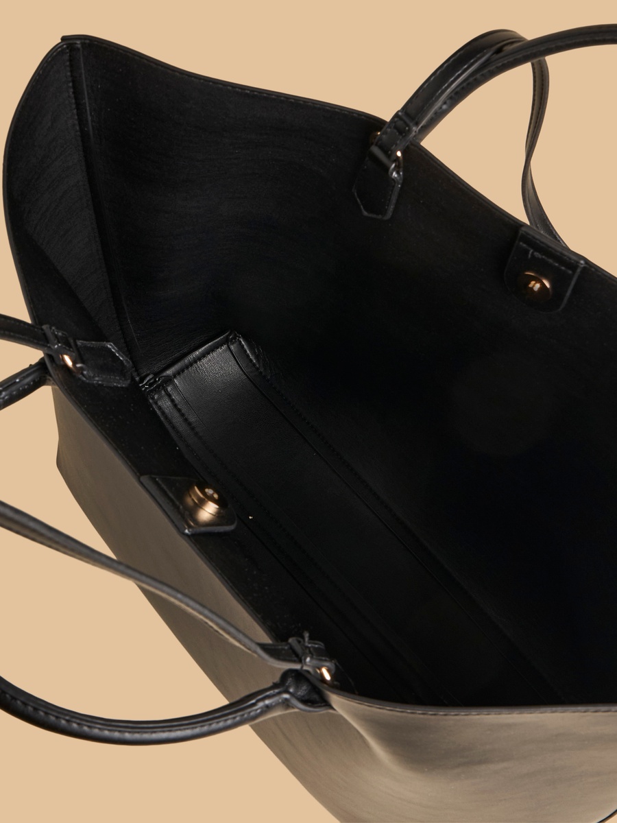 Double Handle Tote Bag with Button Closure