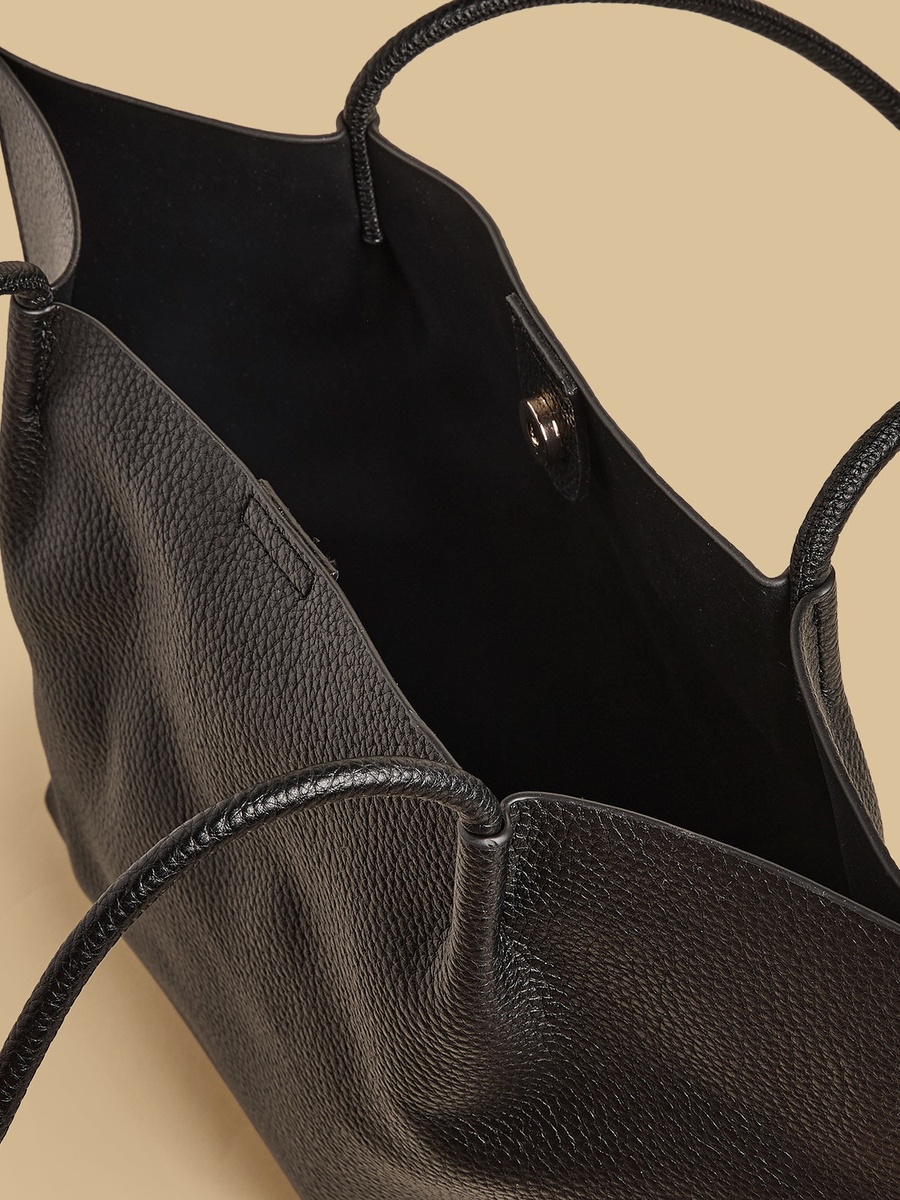Textured Tote Bag with Magnetic Button Closure