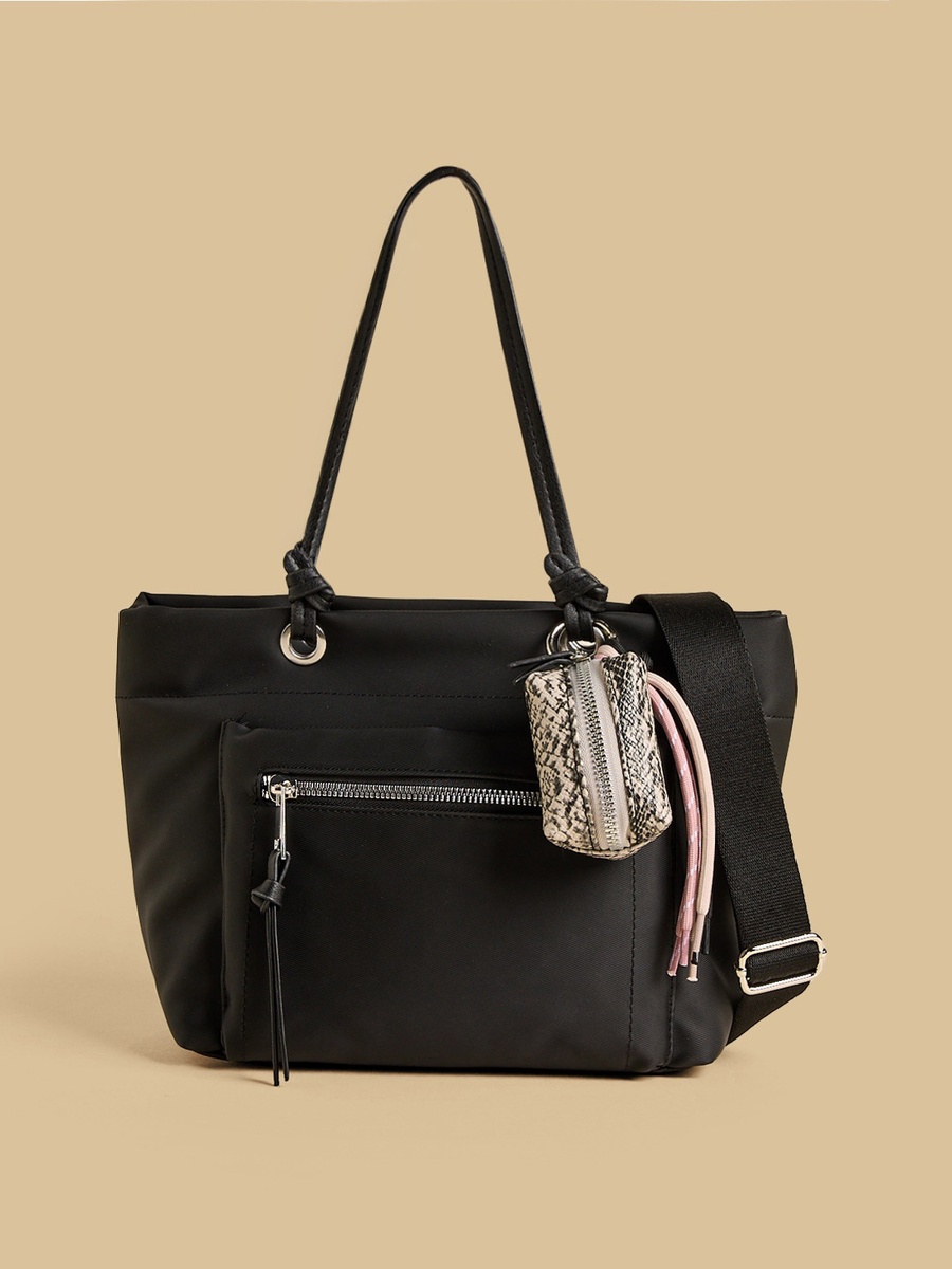 Pouch Charm Tote Bag with Double Handles