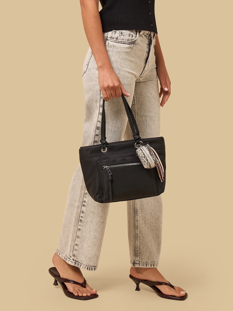 Pouch Charm Tote Bag with Double Handles