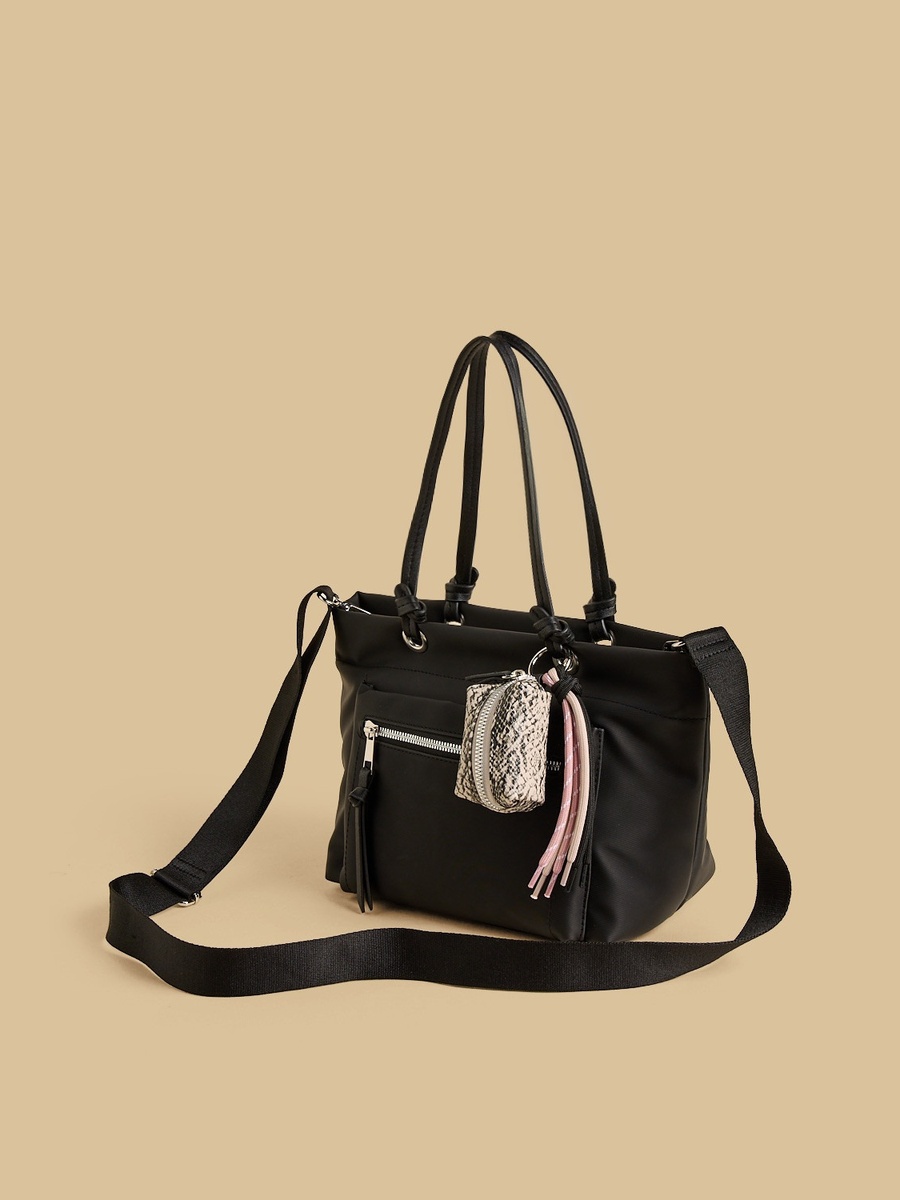 Pouch Charm Tote Bag with Double Handles