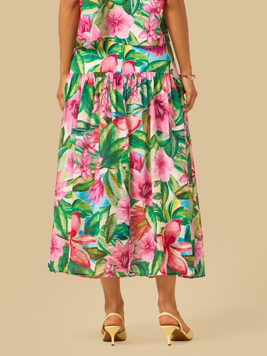 Floral Print Midi Skirt