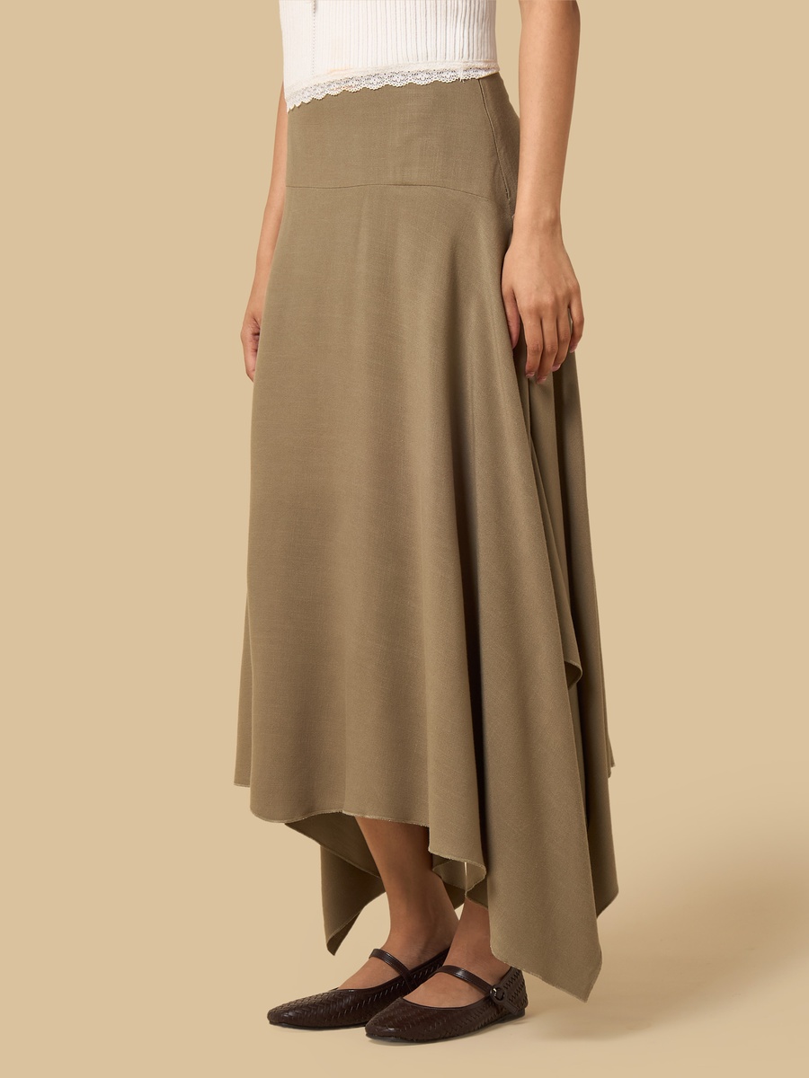Asymmetric Midi Skirt