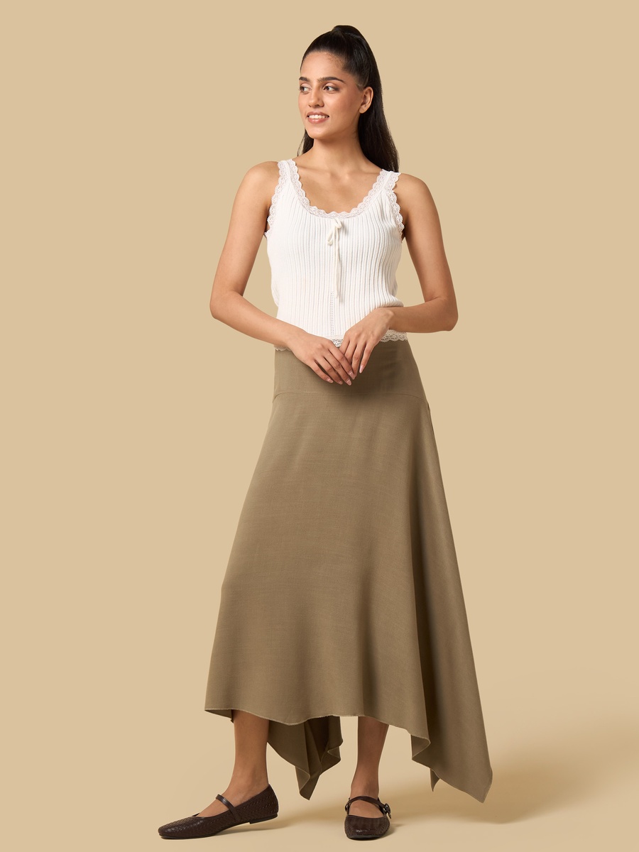 Asymmetric Midi Skirt