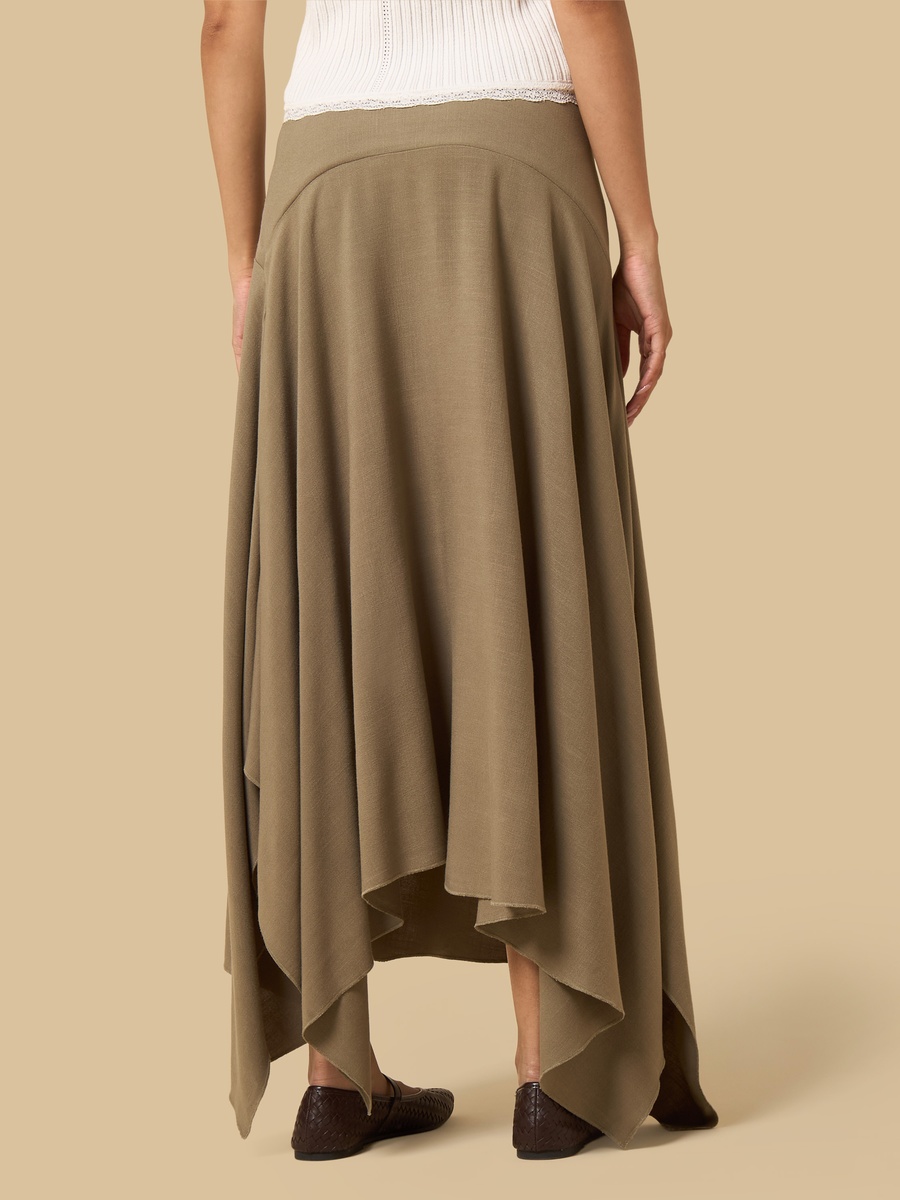 Asymmetric Midi Skirt