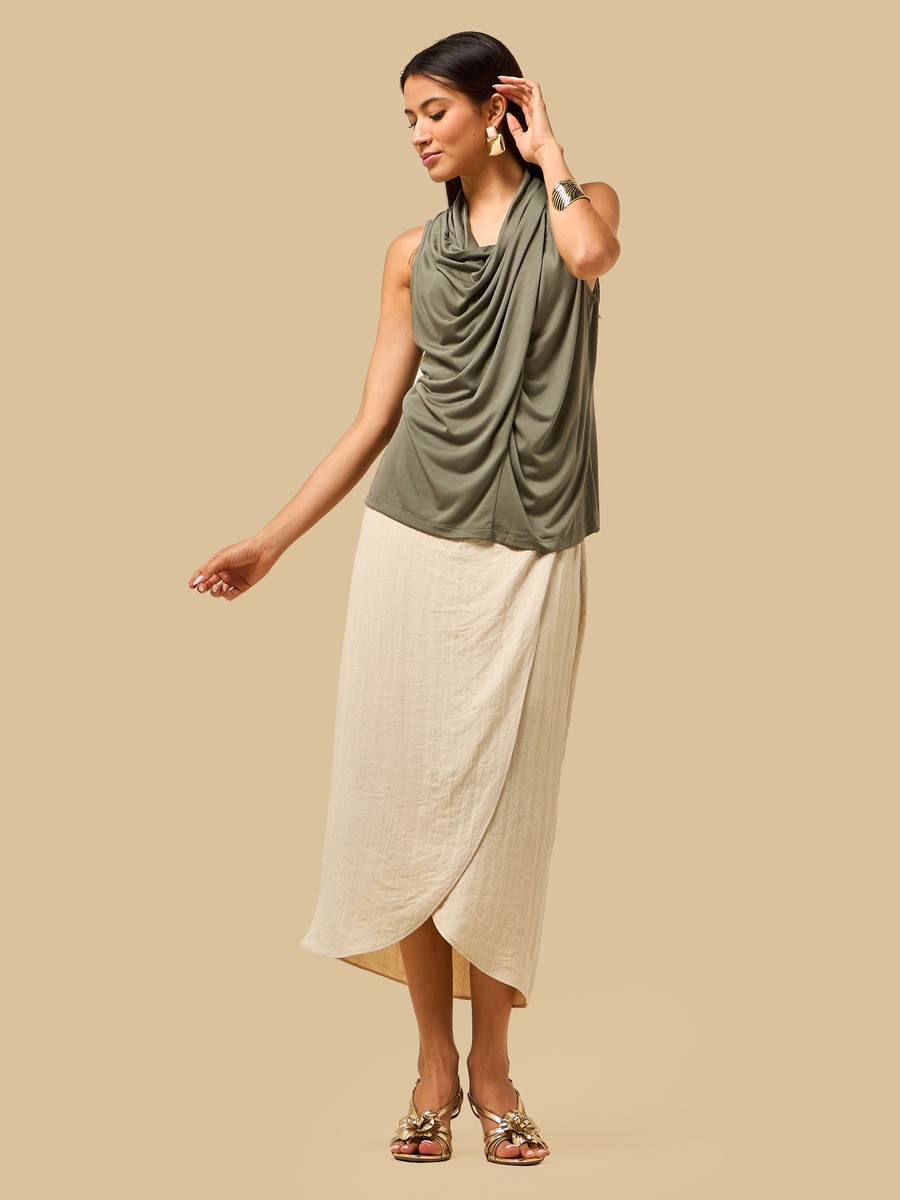 Tulip Hem Wrap Skirt