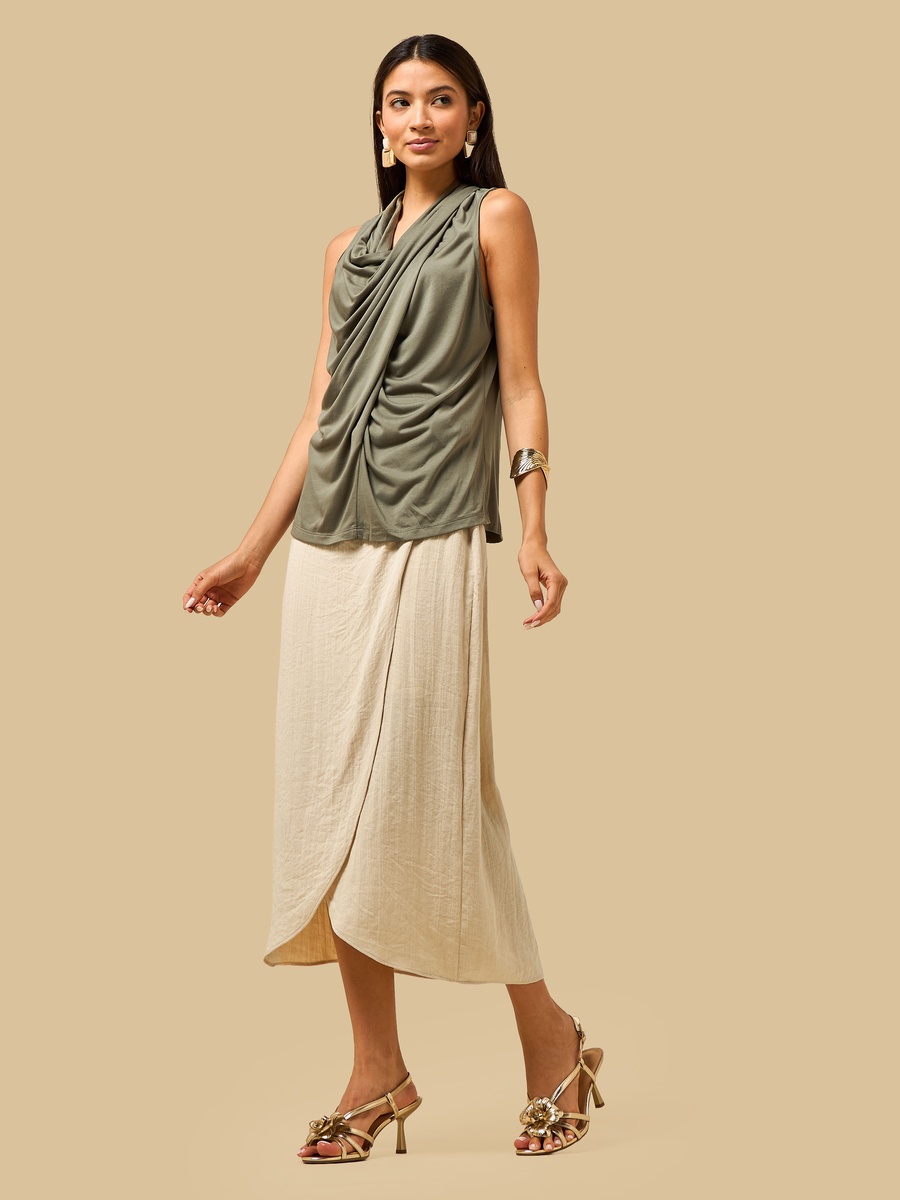 Tulip Hem Wrap Skirt