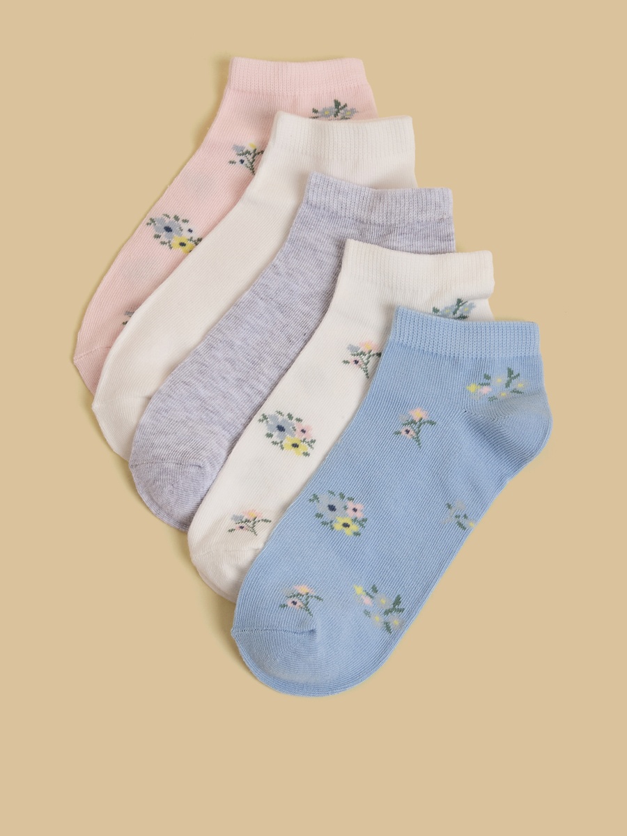 Pack of 5 - Floral Print Ankle Length Socks