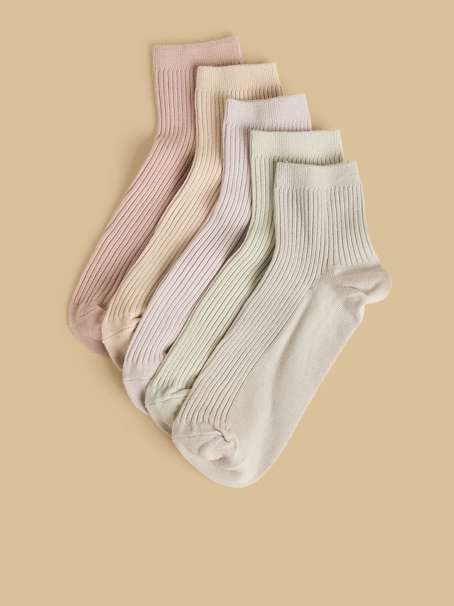 Pack of 5 - Ribbed Ankle Length Socks