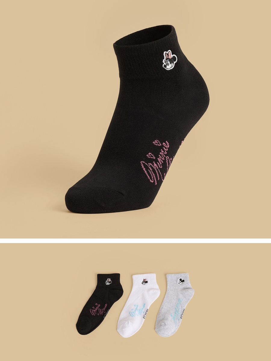 Pack of 3 - Minnie Mouse Ankle Length Socks