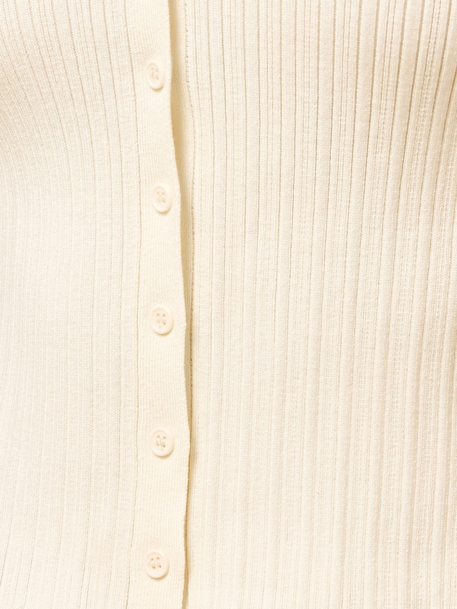 Ribbed Collared Cardigan
