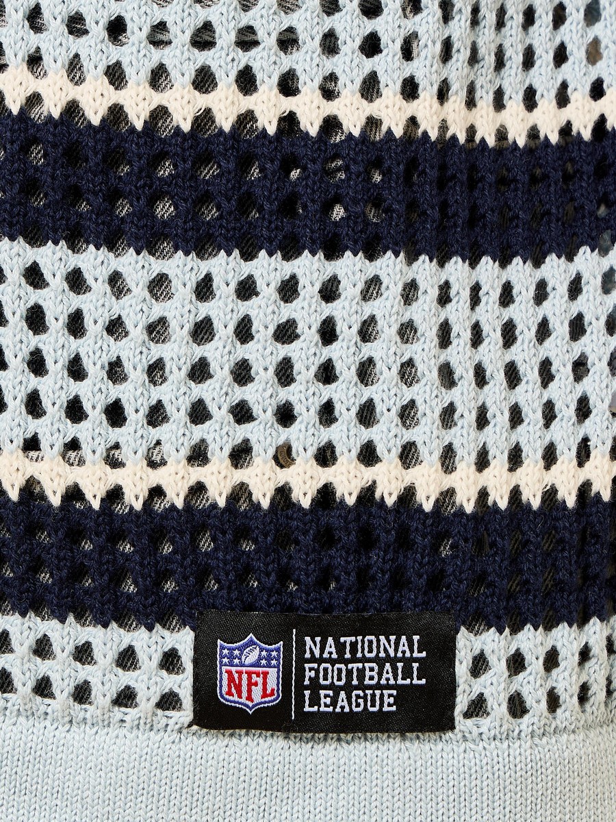 New York Giants Print Oversized Crochet T-Shirt