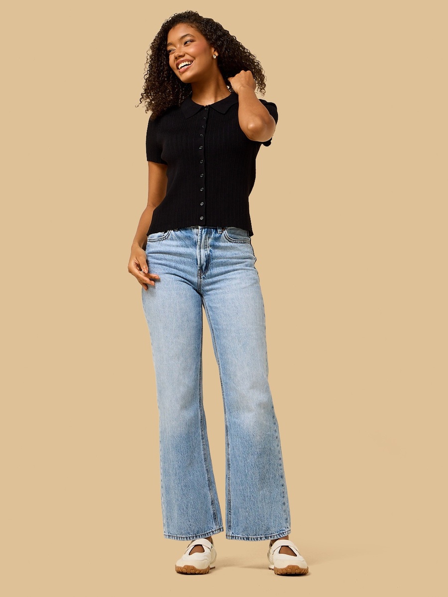 Textured Polo Top
