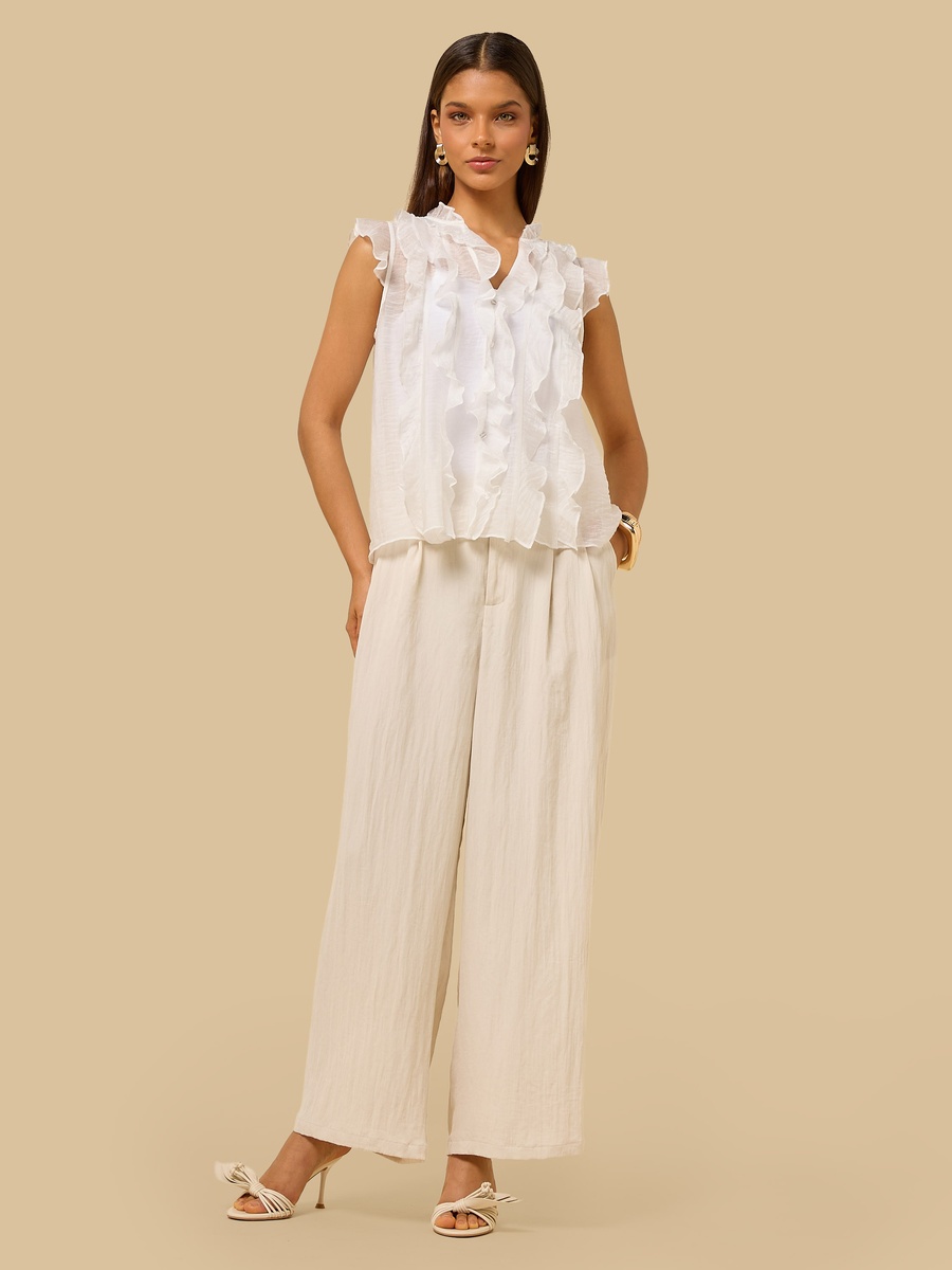Ruffle Detail Sleeveless Top